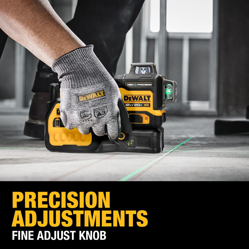 DeWalt DCLE34033D1 20V MAX 3 x 360 Degree High Precision Green Line Laser Kit