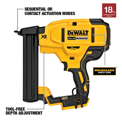 DeWalt DCN681B 20V MAX XR 18 Gauge Cordless Narrow Crown Stapler (Tool Only)