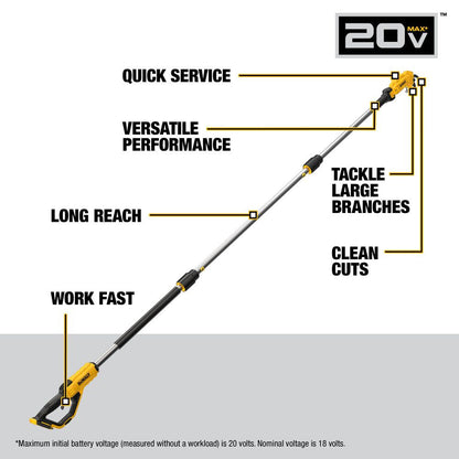 DeWalt DCPPR320B 20V MAX 1-1/2 inch  9 ft Cordless Pole Pruner (Tool Only)
