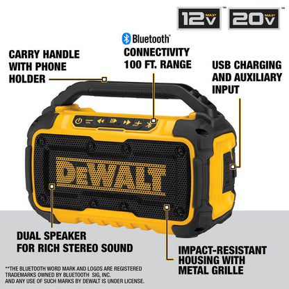 DeWalt DCR010 12V/20V/AC Jobsite Bluetooth Speaker