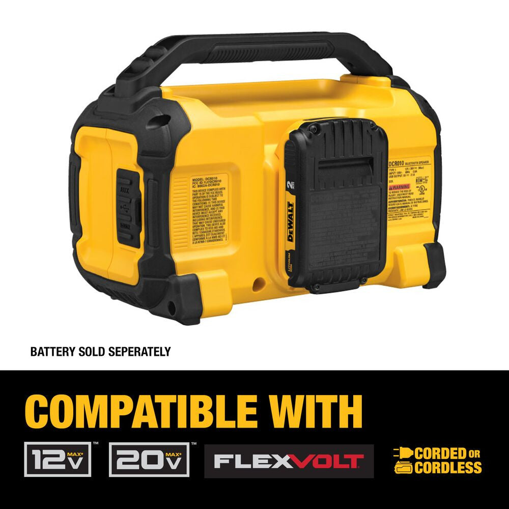 DeWalt DCR010 12V/20V/AC Jobsite Bluetooth Speaker
