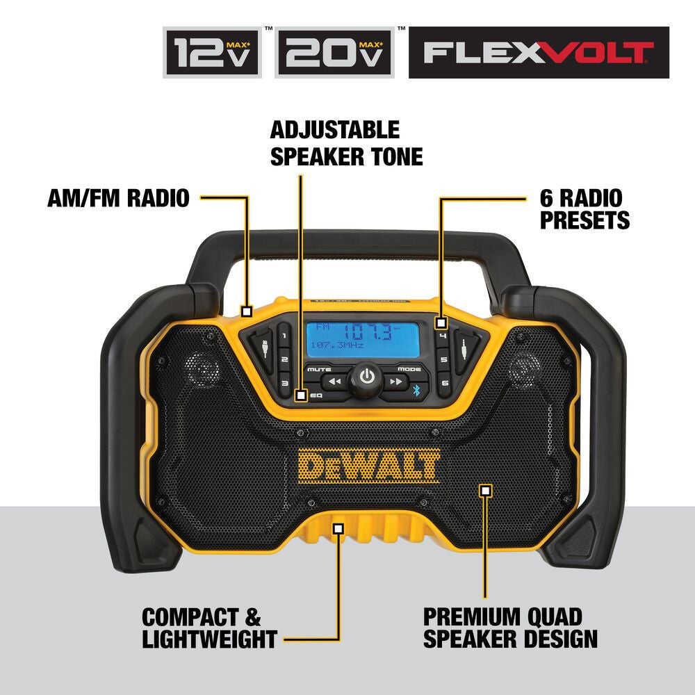 DeWalt DCR028B 12V/20V/AC Jobsite Bluetooth Radio