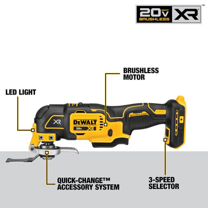 DeWalt DCS356B 20V MAX XR Brushless Cordless 3-Speed Oscillating Multi-Tool (Tool Only)