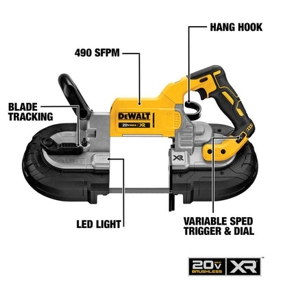 DeWalt DCS374B 20V MAX XR Brushless Deep-Cut Portable Band Saw (Tool Only)