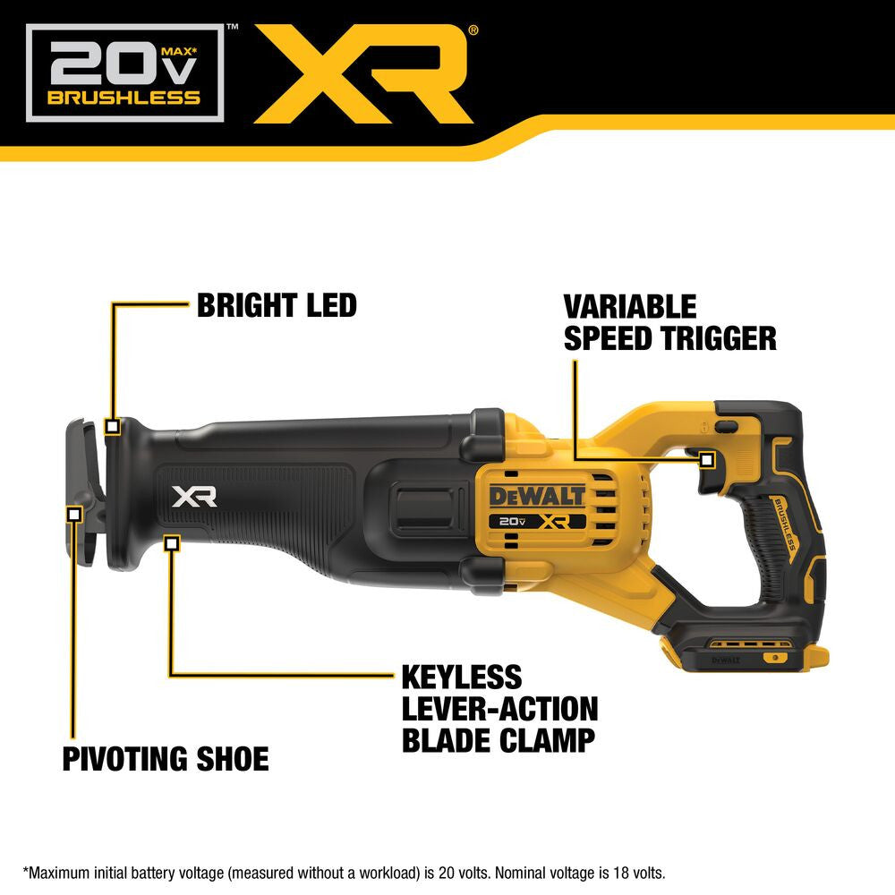 DeWalt DCS384B 20V MAX XR Cordless Brushless Reciprocating Saw (Tool Only)