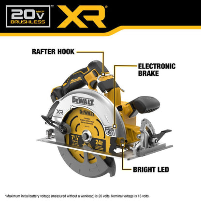 DeWalt DCS590B 20V MAX XR Cordless Brushless 7-1/4 Inch Circular Saw (Tool Only)