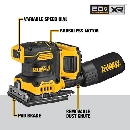 DeWalt DCW200B 20V MAX XR Brushless Cordless 1/4 Sheet Variable Speed Sander (Tool Only)