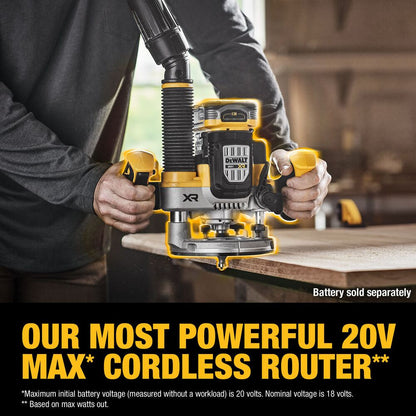 DeWalt DCW620B 20V MAX XR Cordless 2-1/4 Peak HP Plunge Router (Tool Only)