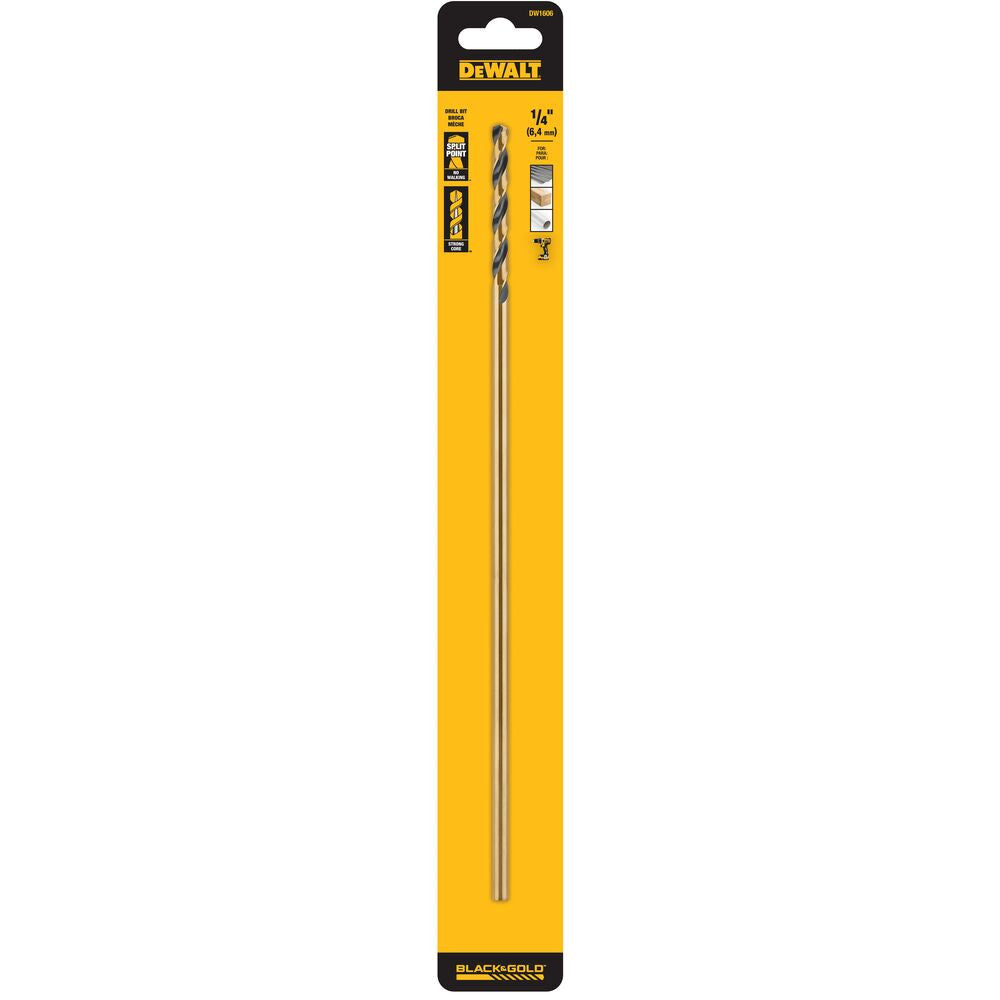 DeWalt DW1606 1/4 inch x 12 inch Extra Long HSS Aircraft Drill Bit