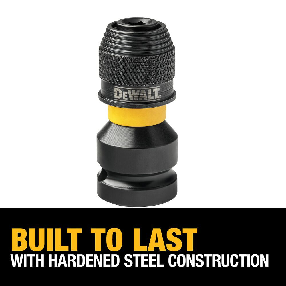 DeWalt DW2298 IMPACT READY 1/2 Inch Square-Drive to 1/4 Inch Hex Shank RAPID LOAD Adaptor