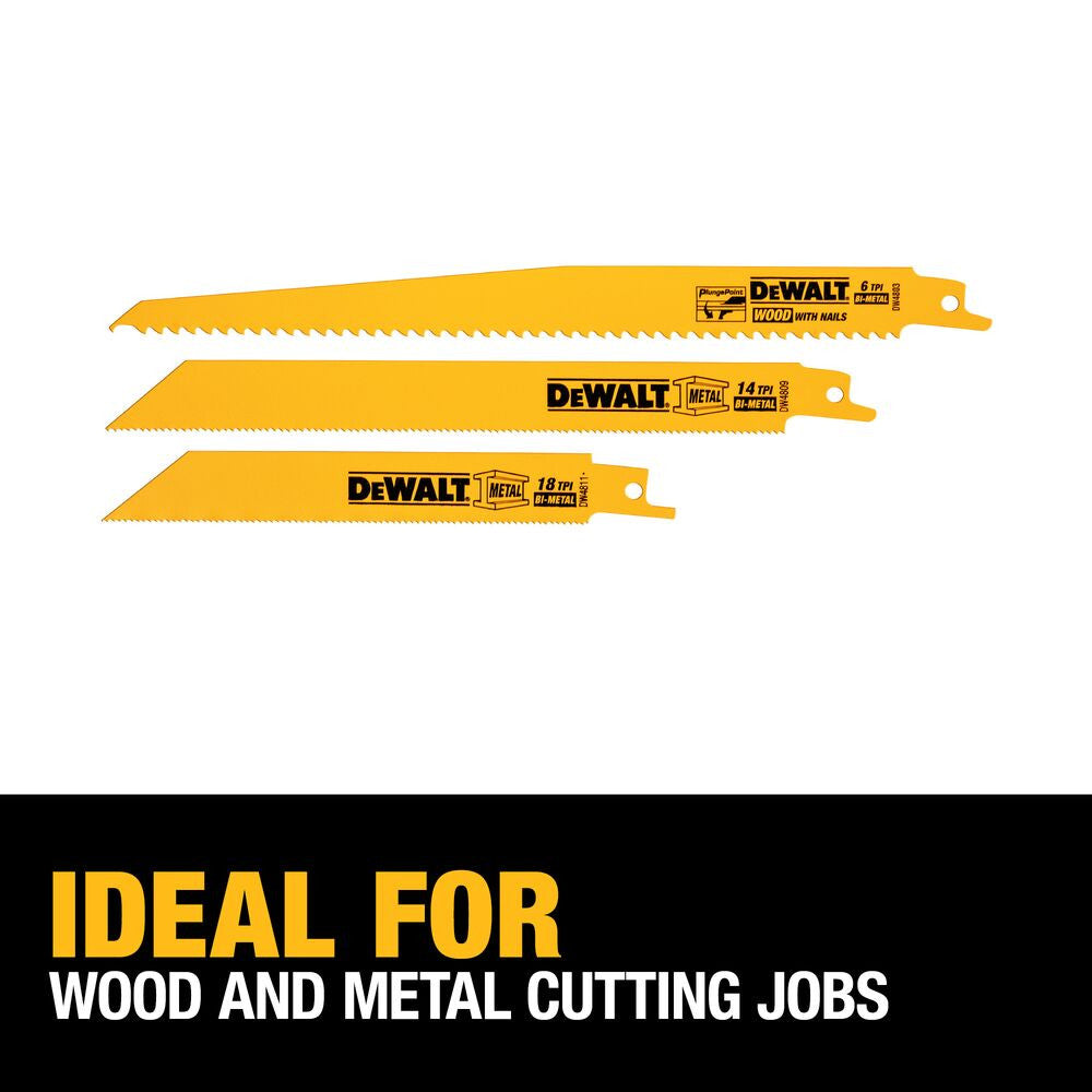 DeWalt DW4899 16pc Bi-Metal Reciprocating Saw Blade Kit