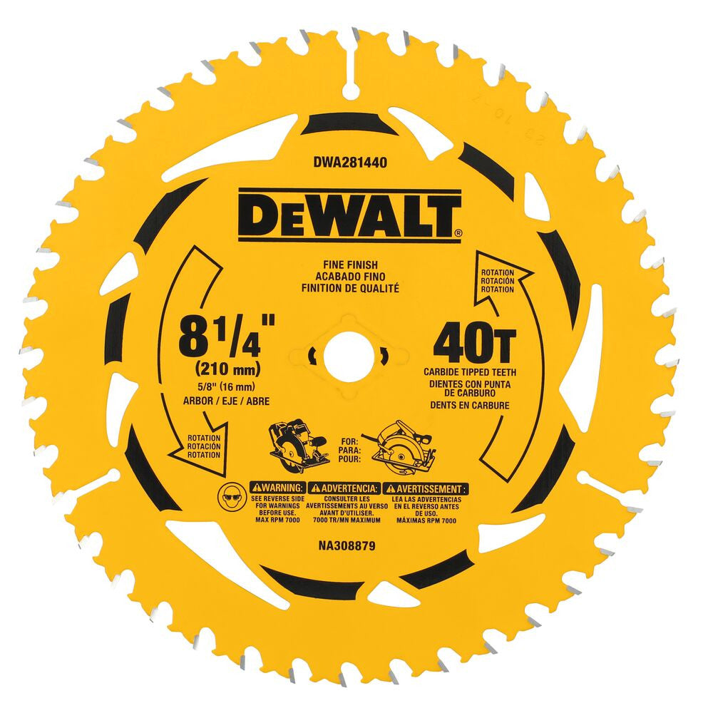 DeWalt DWA281440 8-1/4 Inch 40T Fine Finish Circular Saw Blade