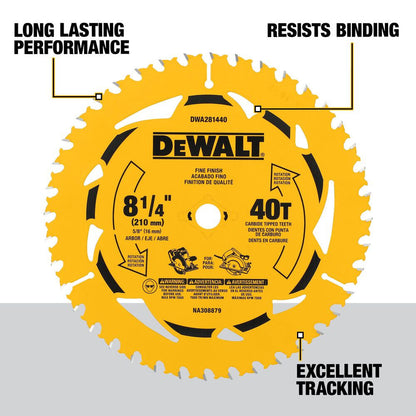 DeWalt DWA281440 8-1/4 Inch 40T Fine Finish Circular Saw Blade