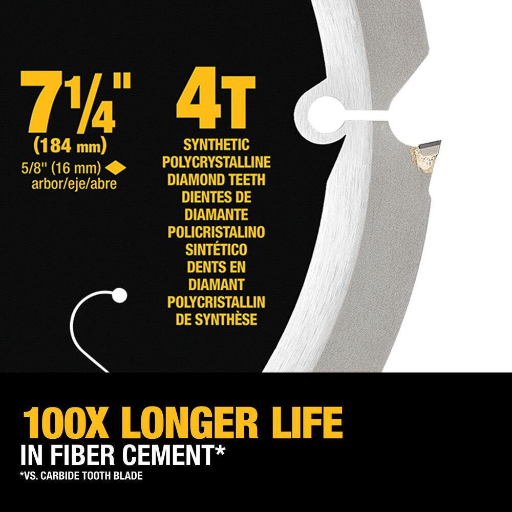 DeWalt DWA3193PCD 7-1/4 Inch 4T PCD Fibre Cement/Laminate Saw Blade
