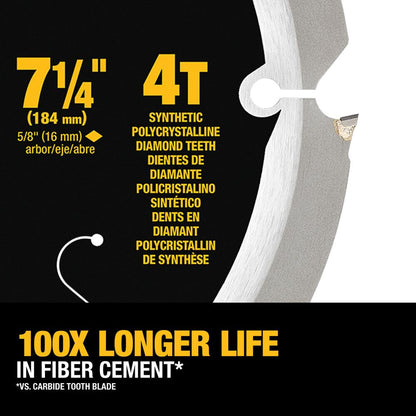 DeWalt DWA3193PCD 7-1/4 Inch 4T PCD Fibre Cement/Laminate Saw Blade