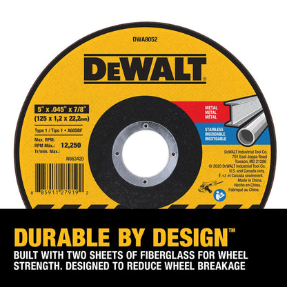 DeWalt DWA8052 5 inch x .062 inch Metal Cutting Wheel