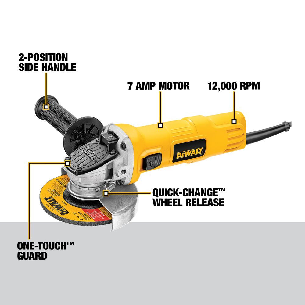 DeWalt DWE4011 4-1/2 inch Angle Grinder with One-Touch Guard