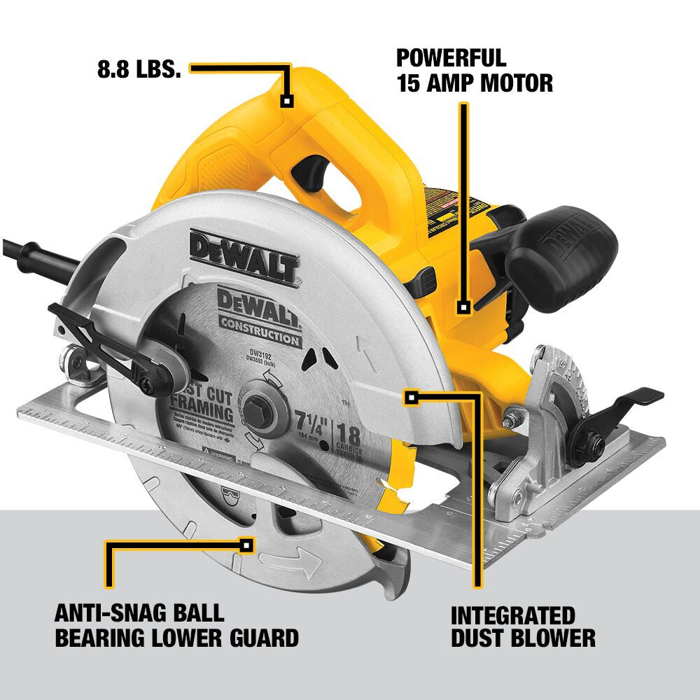 DeWalt DWE575 7 1/4 Inch Lightweight Circular Saw