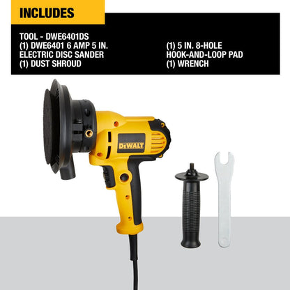 DeWalt DWE6401DS 5 inch Variable Speed Disc Sander with Dust Shroud