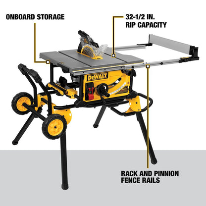 DeWalt DWE7491RS 10 Inch Portable Table Saw with Rolling Stand