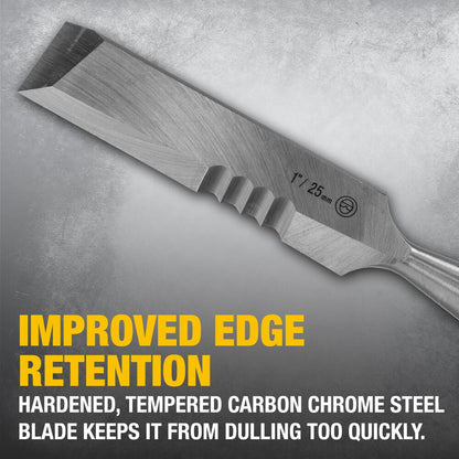 DeWalt DWHT16148 3pc Side Strike Wood Chisel Set