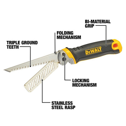 DeWalt DWHT20123 2-in-1 Folding Jab Saw / Rasp Blade Combo both blades