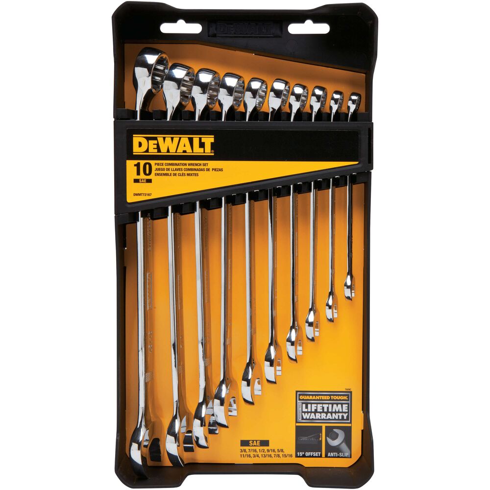 DeWalt 10pc 12pt SAE Combination Wrench Set