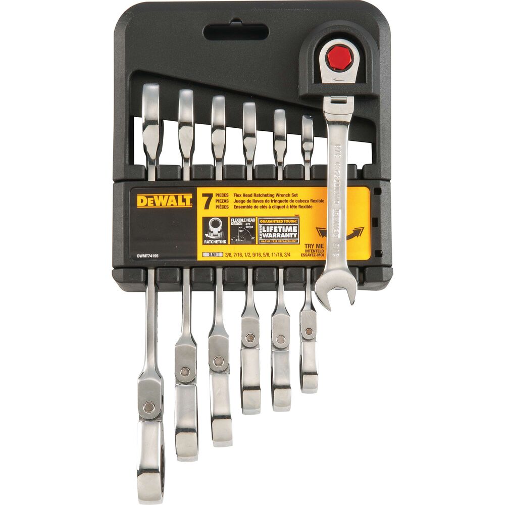 DeWalt 7pc SAE Flex Head Ratcheting Combination Wrench