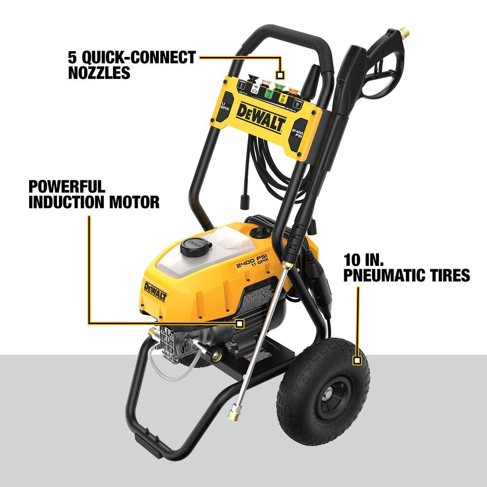 DeWalt DWPW2400 2400 PSI 1.1 GPM Cold Water Electric Pressure Washer