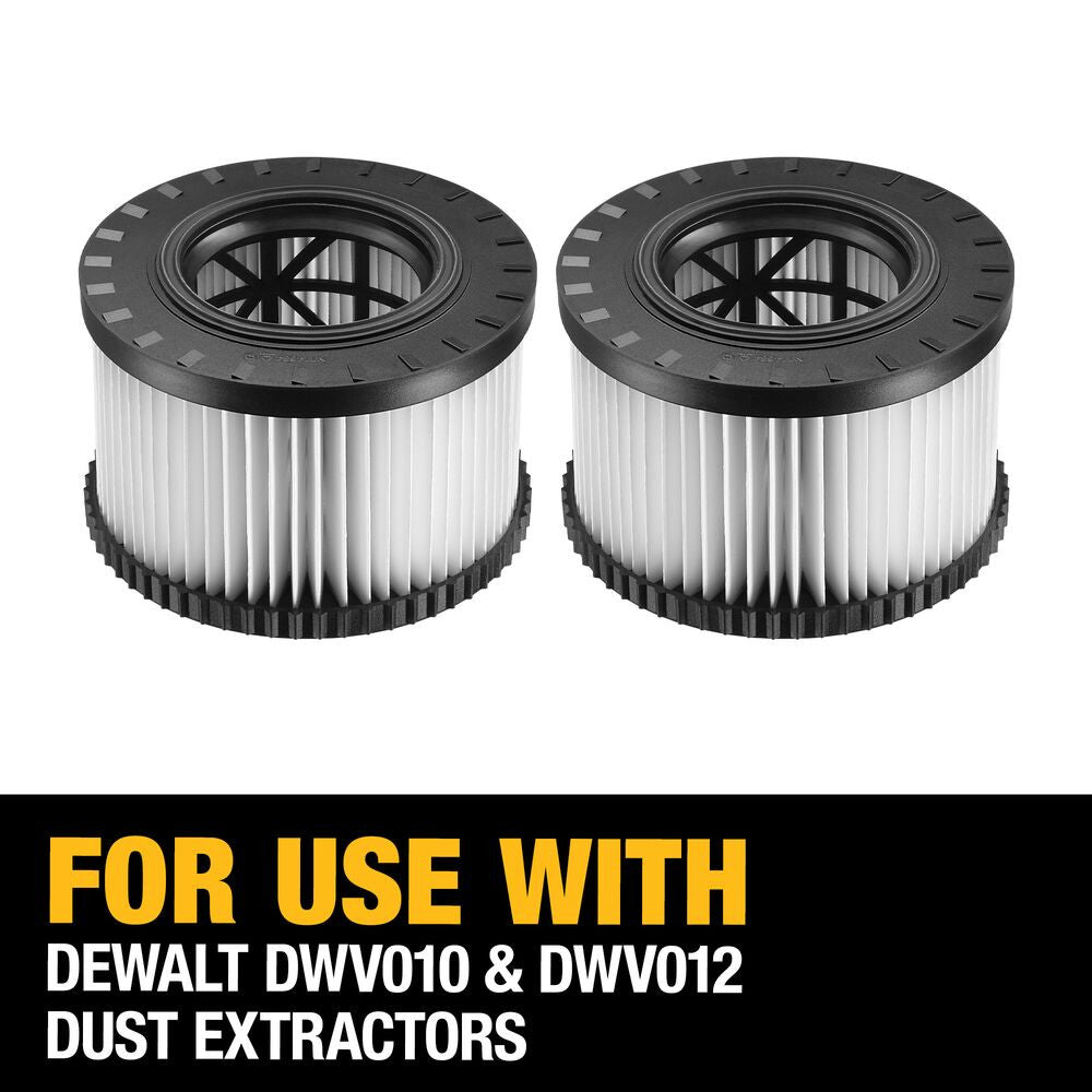 DeWalt DWV9330 HEPA Filter Set for DWV010 & DWV012 Dust Extractors - 2pk