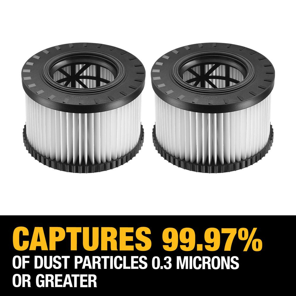 DeWalt DWV9330 HEPA Filter Set for DWV010 & DWV012 Dust Extractors - 2pk
