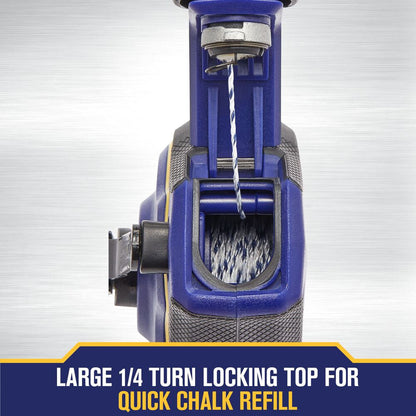 Irwin IWHT48443BC 100 ft. STRAIT-LINE SPEEDLINE PRO Chalk Line Reel with Blue Chalk hook dock