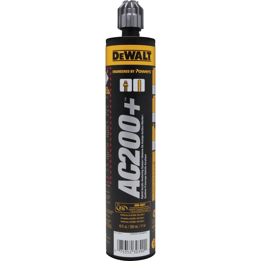 DeWalt AC200+ 10oz Acrylic Injection Adhesive Quik-Shot - 12pk