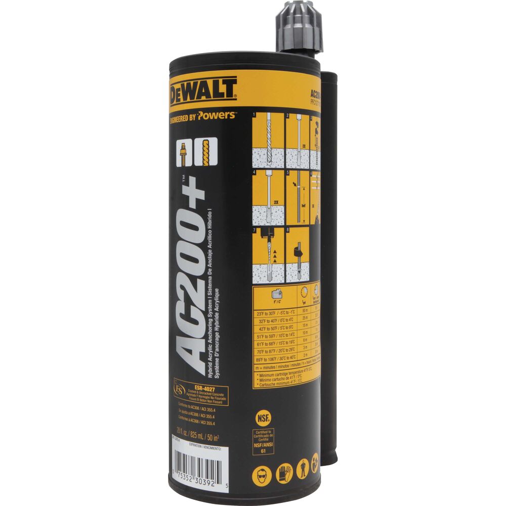DeWalt AC200+ 28oz Dual Cartridge Acrylic Injection Adhesive