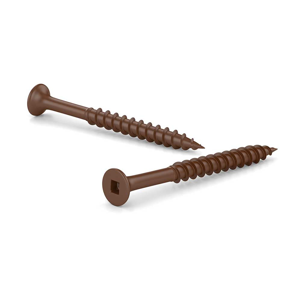 #6 x 1-3/4in Brown Treated Wood Screws - 350pk