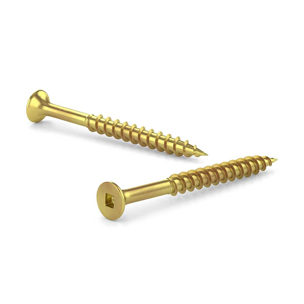 #8 x 1-3/4in Yellow Zinc All-Purpose/Deck Screws - 500pk