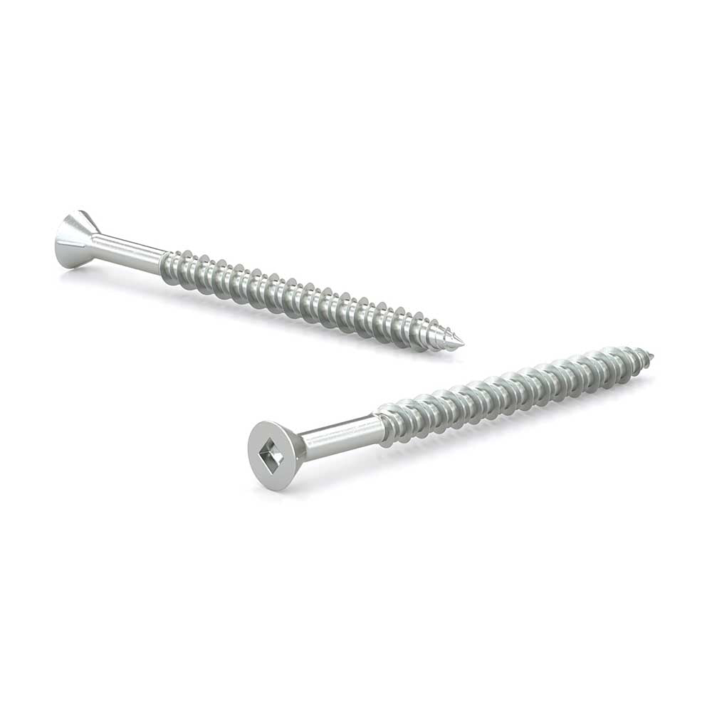 #8 x 1-1/4in Flat Head Zinc-Plated Wood Screws withNibs - 100pk