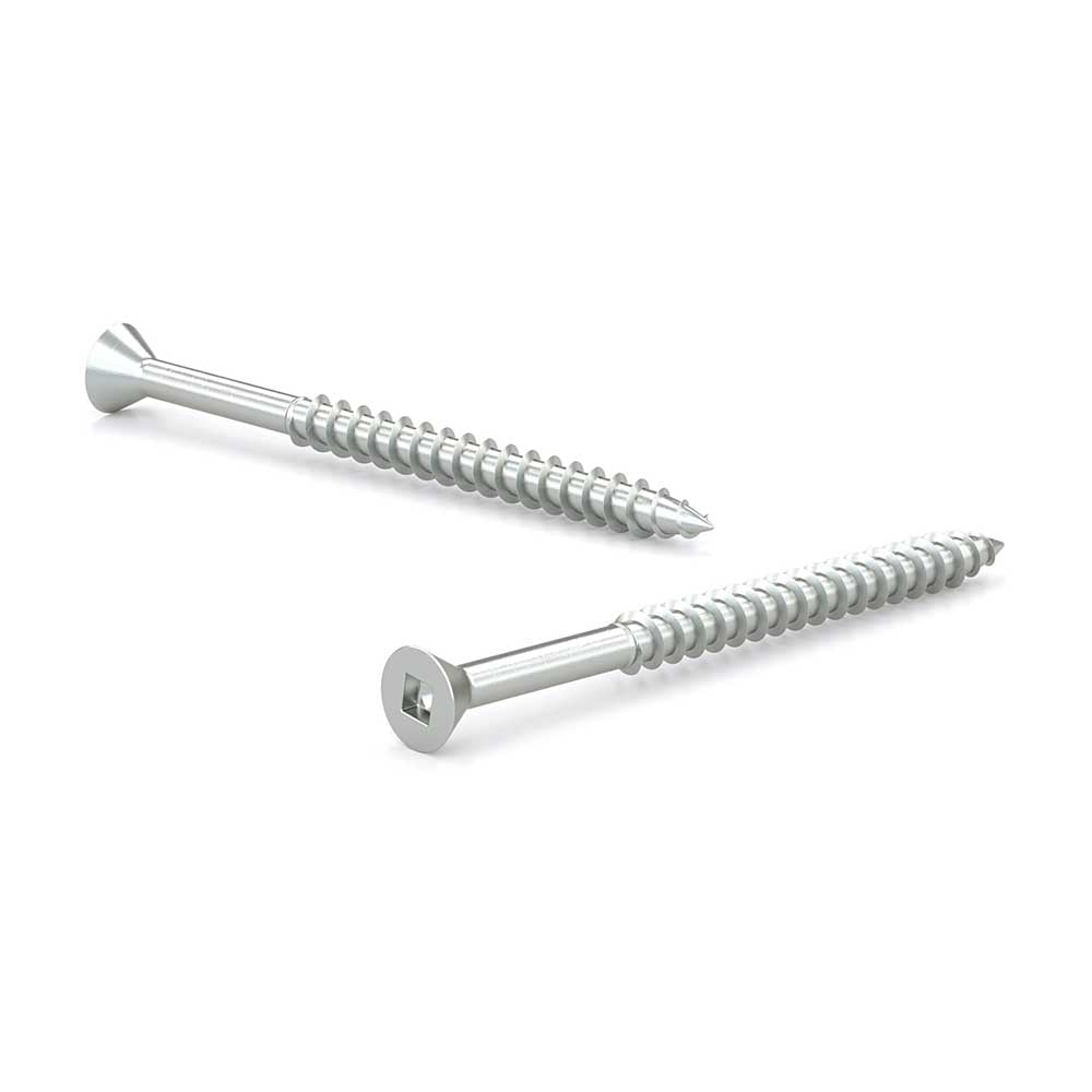 #10 x 3in Flat Head Zinc-Plated Wood Screws - 100pk