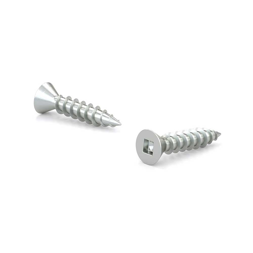 #8 x 3/4in Flat Head Zinc-Plated Wood Screws - 100pk