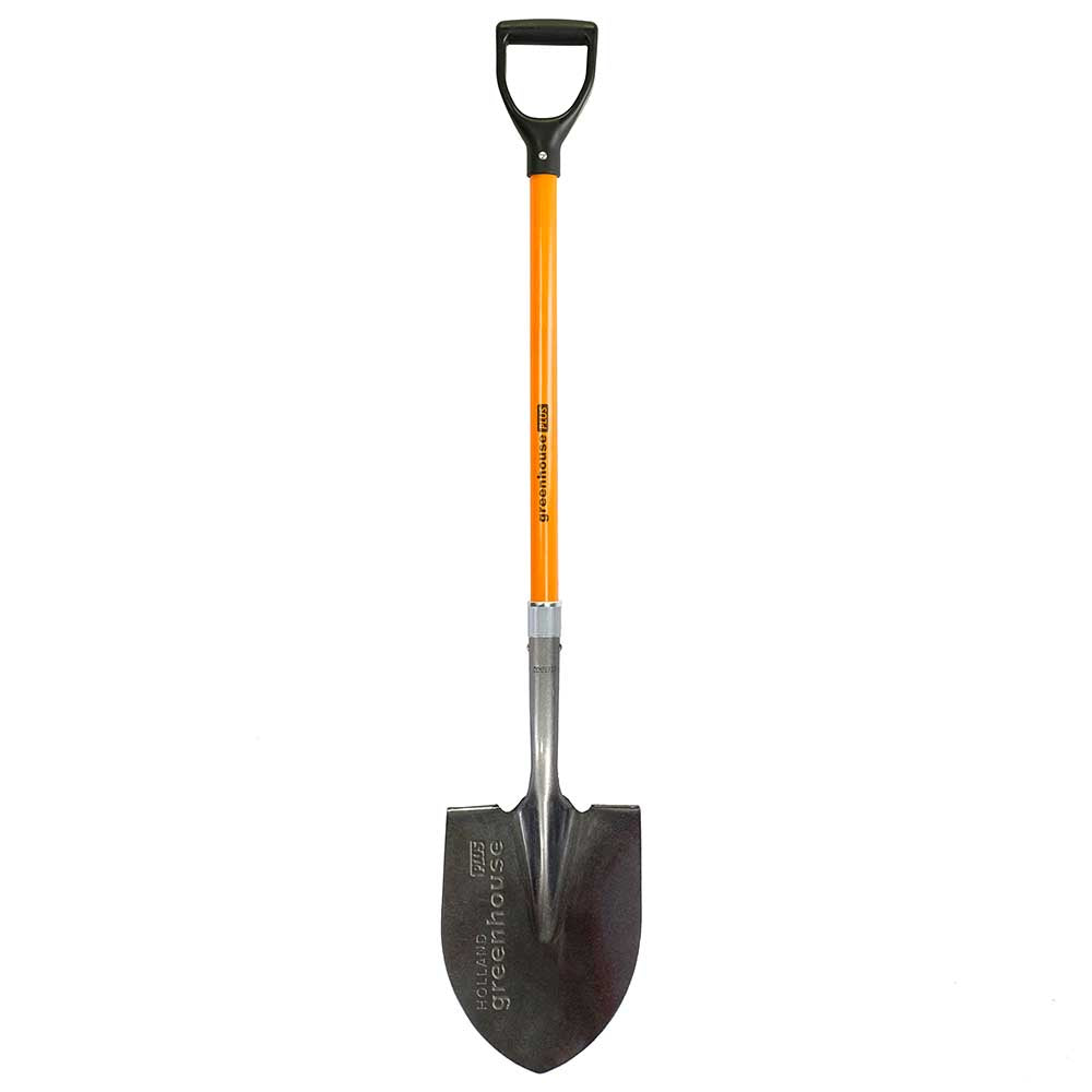 Holland Greenhouse Plus Round Mouth Shovel with Fibreglass D-Handle