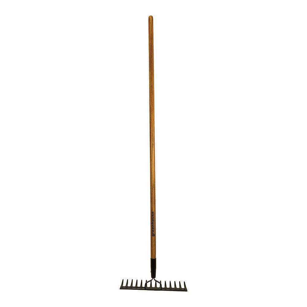 Holland Greenhouse Level Head Rake with Wood Handle