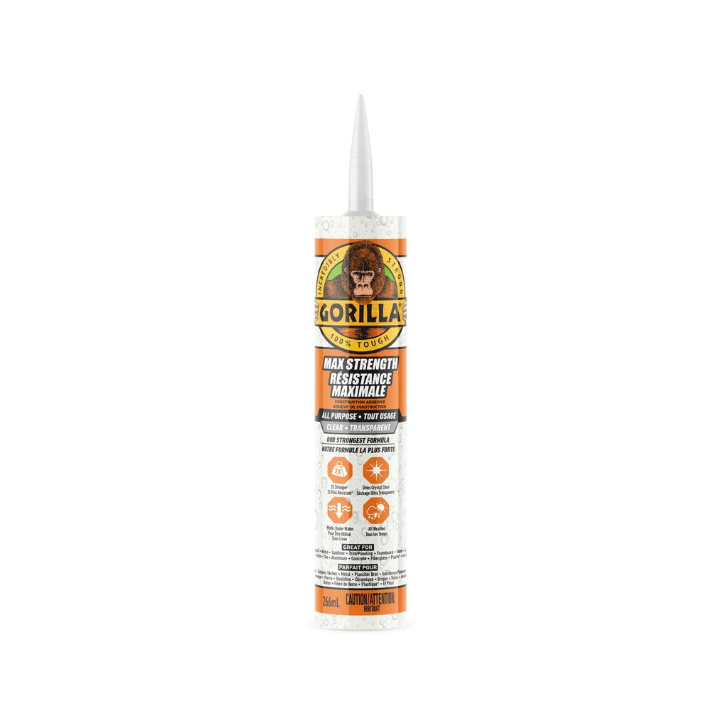 Gorilla 266ml Clear Max Strength Construction Adhesive