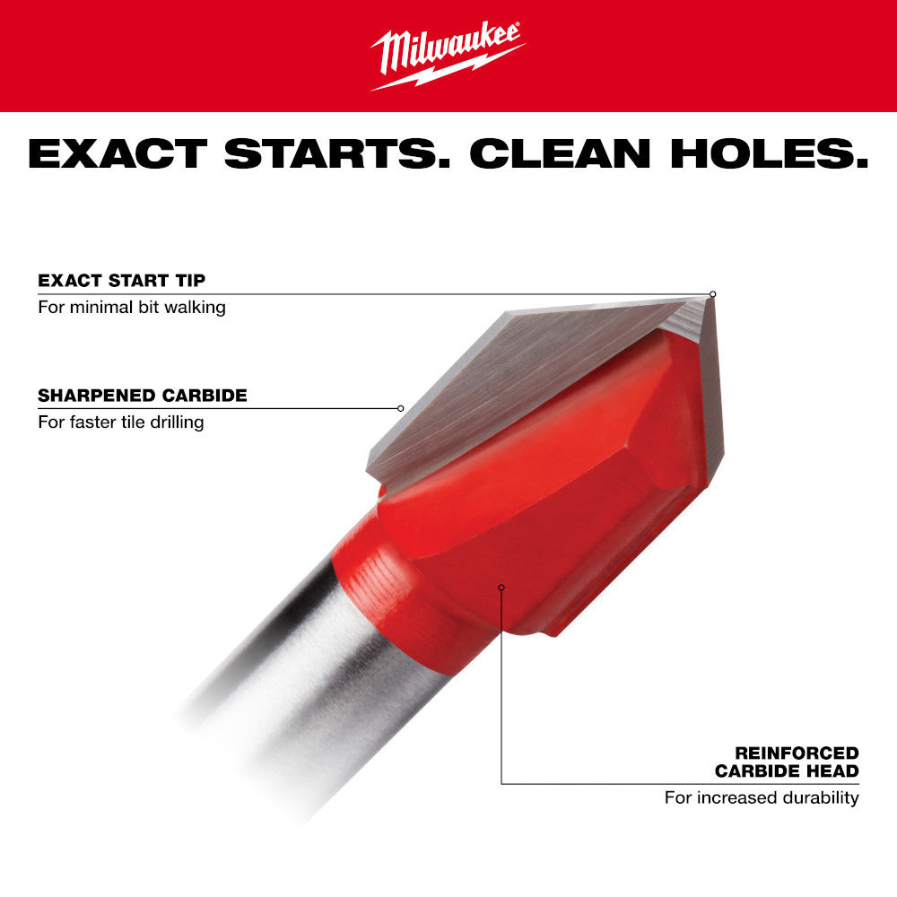Milwaukee 48-20-8980 1/8 Inch Glass and Tile Bit