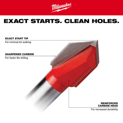 Milwaukee 48-20-8988 4pc Glass and Tile Bit Set