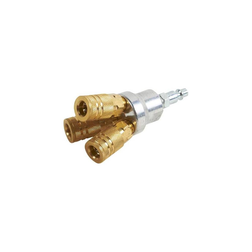 Metabo HPT 115316M Round 3-Way Air Manifold/Splitter with 3 Couplers/Plugs