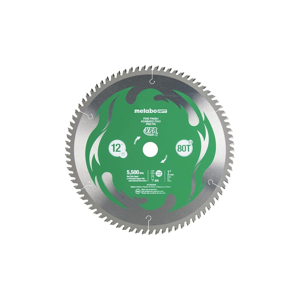 Metabo HPT 12in 80T Mitre/Table Saw Fine Finish VPR Blade