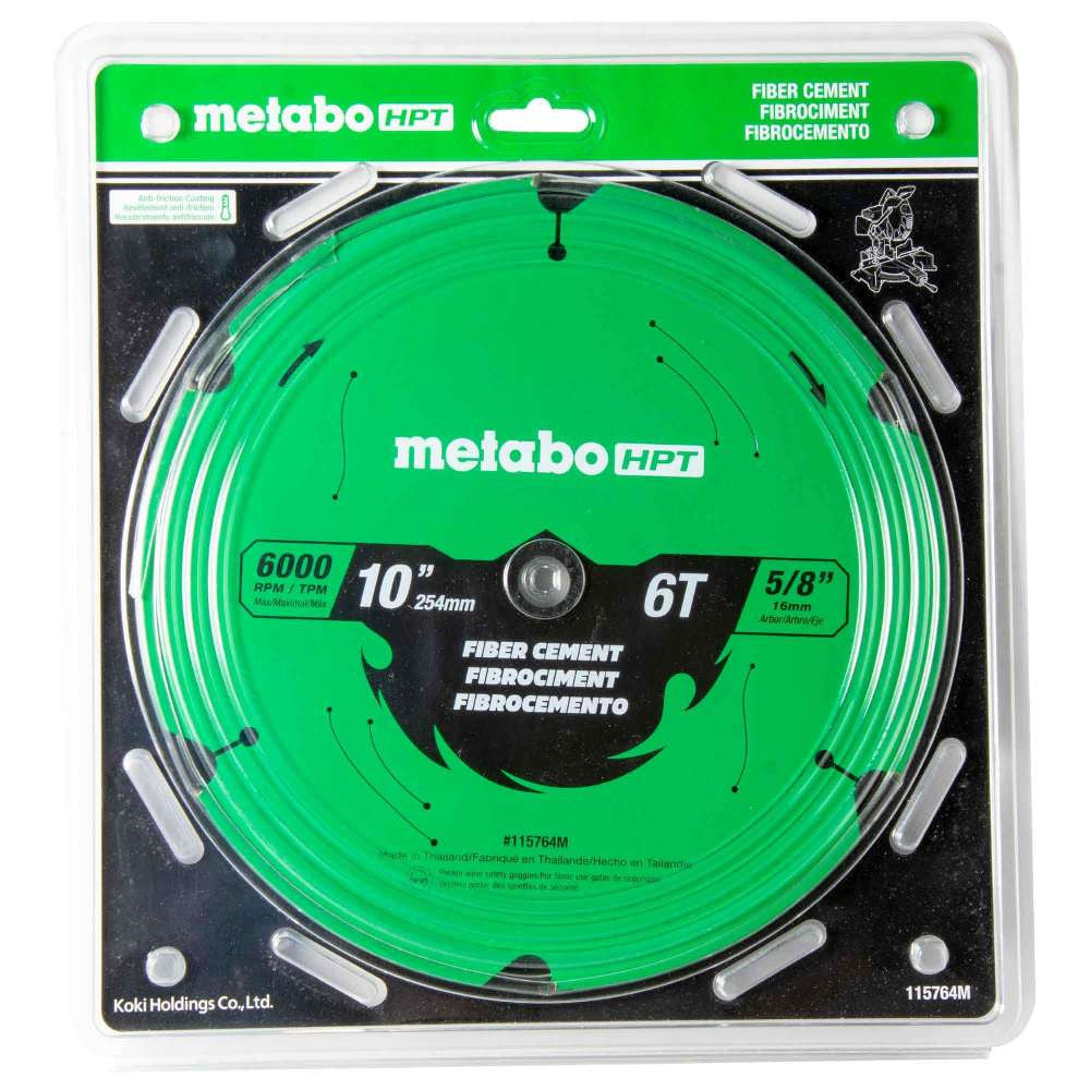 Metabo HPT 115764M 10 Inch 6T Fibre Cement Circular Saw Blade