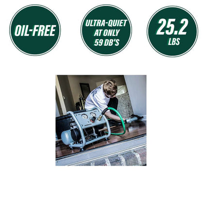 Metabo HPT EC28MM 1 Gallon Oil-Free Quiet Portable Air Compressor