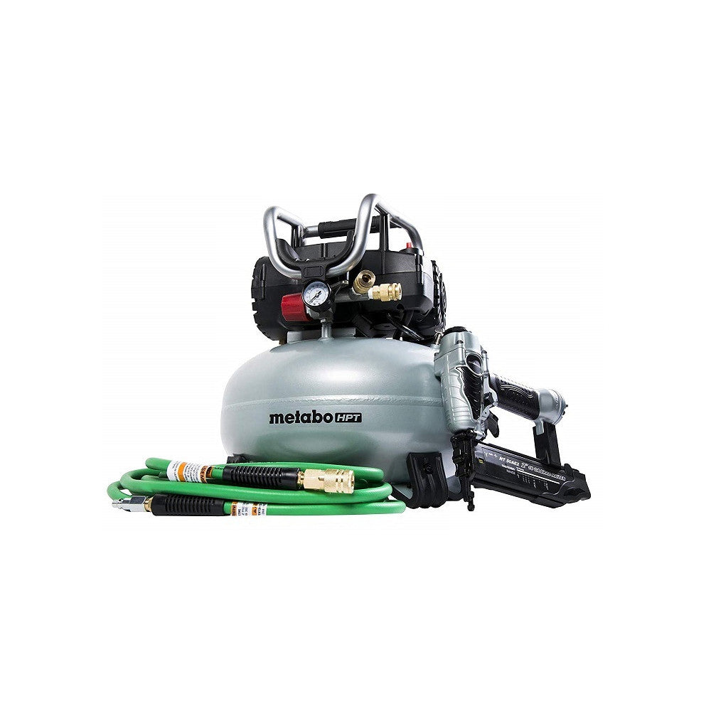 Metabo HPT KNT50AC 2 Inch 18 Gauge Brad Nailer and Air Compressor Combo Kit