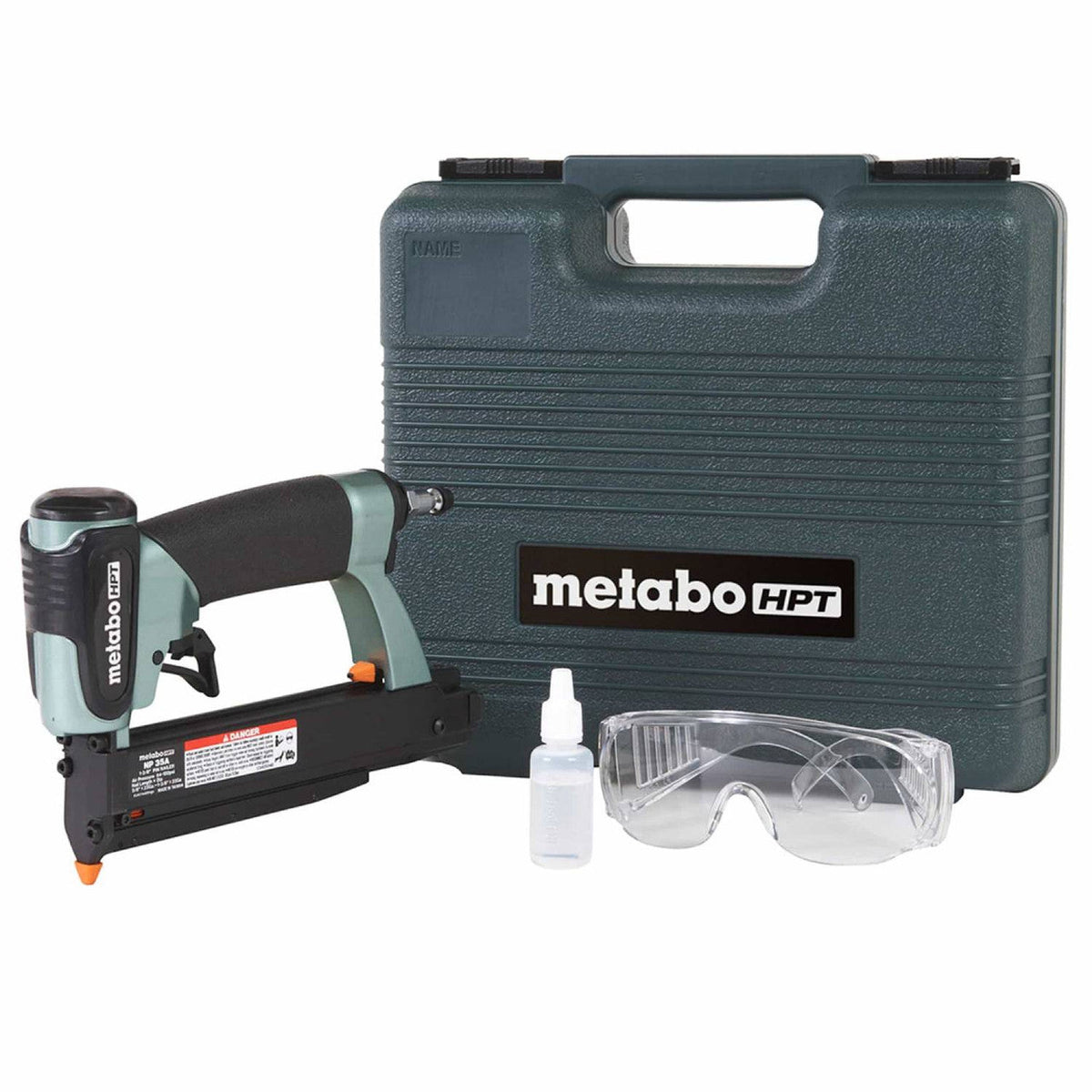 Metabo HPT NP35A 1-3/8 inch 23-Gauge Micro Pin Nailer with Safety Glasses and Carrying Case